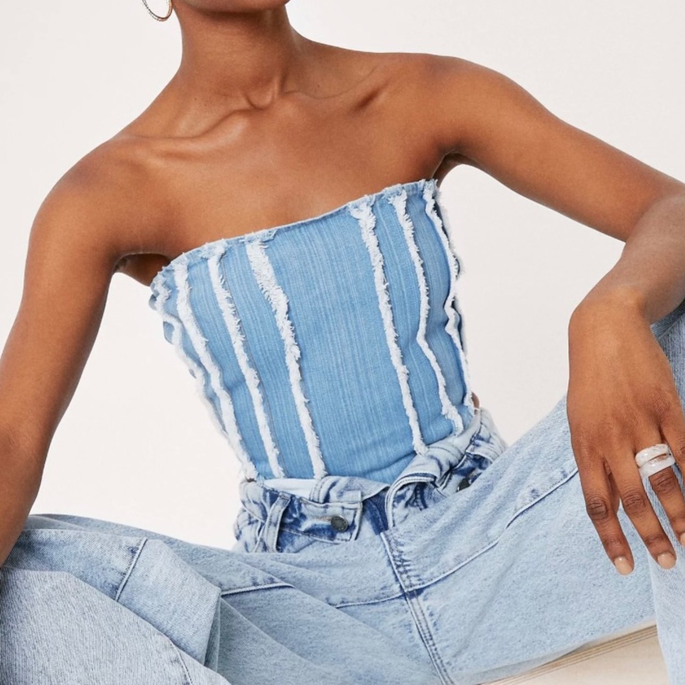 NastyGal Denim Tube Top
